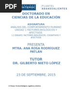ENSAYO SOBRE FACTORES BIOLÓGICOS, COGNITIVOS Y AFECTIVOS DEL COMPORTAMIENTO