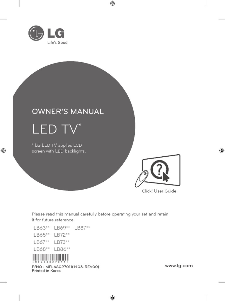 TV LG User Manual | PDF | Hdmi | Display Technology