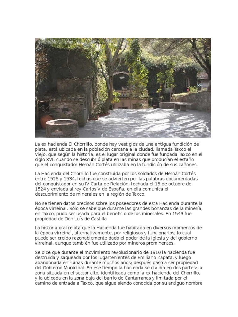 Ex Hacienda El Chorrillo PDF Nueva españa Hernán Cortés