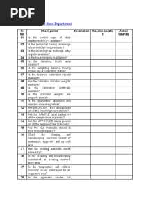 Audit Checklist For Store Department