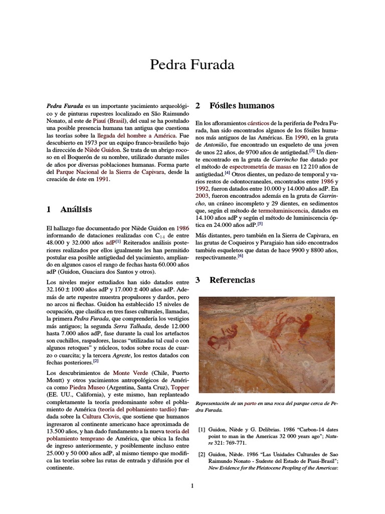Pedra Furada PDF Museología Arqueología