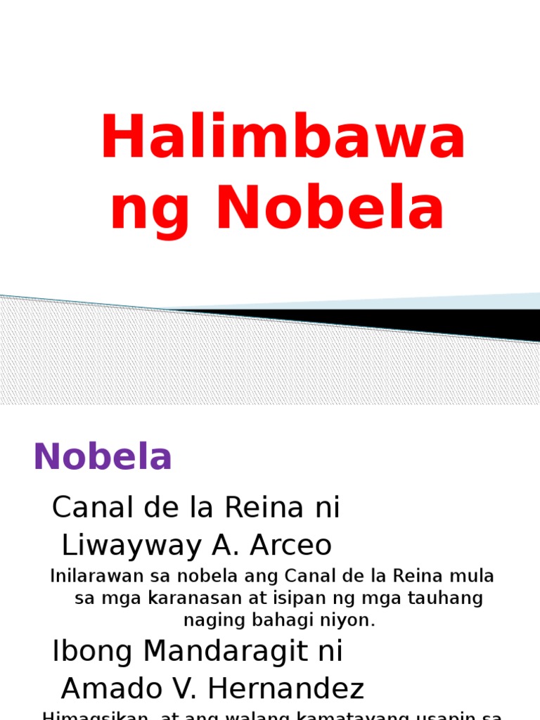 halimbawa ng nobela