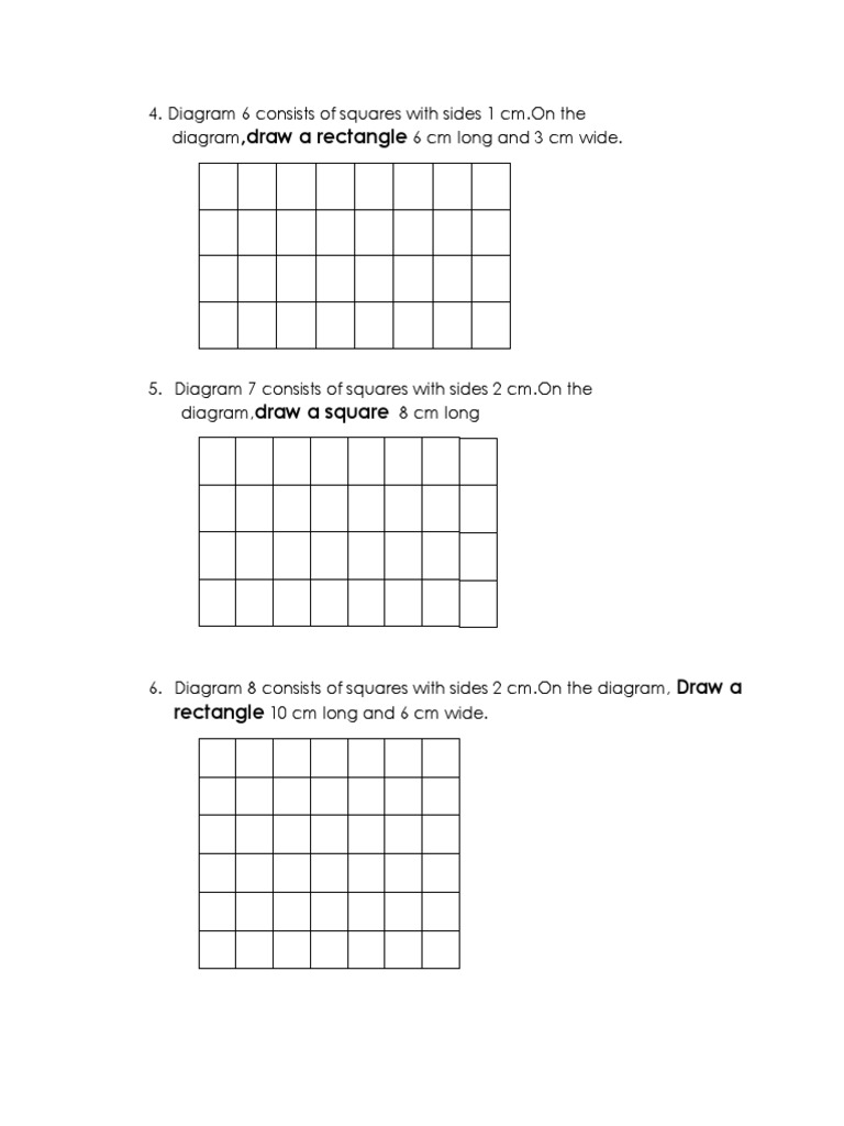 Drawing Rectangles and Squares Diagrams | PDF | Home & Garden