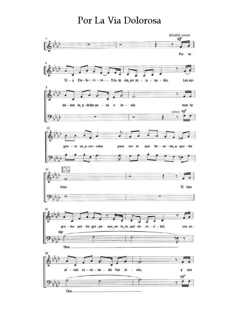 Por La via Dolorosa - Partitura