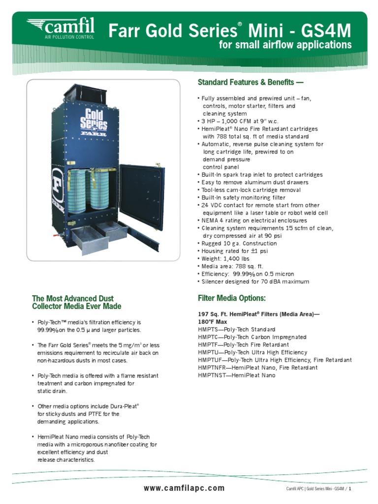 Farr Gold Series Mini - GS4M: For Small Airflow Applications | PDF ...