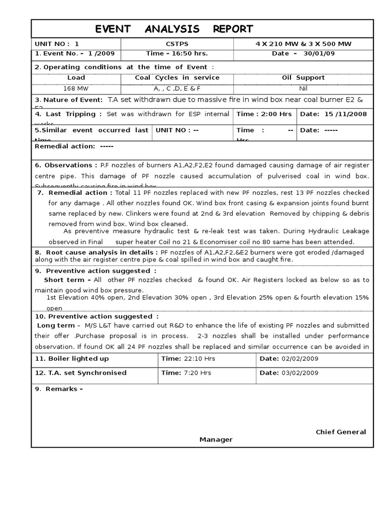 CSTPS Event Analysis: Fire Incident Report | PDF | Technology & Engineering