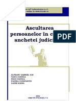 Ascultarea Persoanelor in Cadrul Anchetei Judiciare