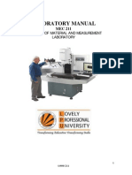 LABORATORY MANUAL STRENGTH OF MATERIALS AND MEASUREMENTS