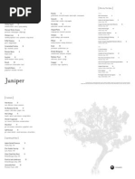 Juniper's Menu