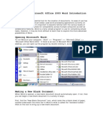 Tutorial: Microsoft Office 2003 Word Introduction