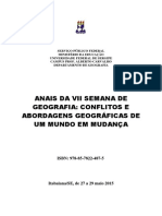 Anais Da VII Semana Da Geografia DGEI