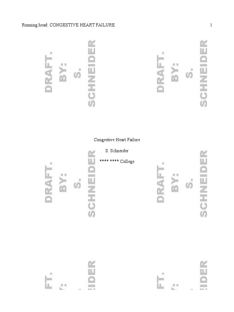 CHF Pathophys Paper | PDF | Heart Failure | Heart