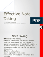 Effective Note Taking