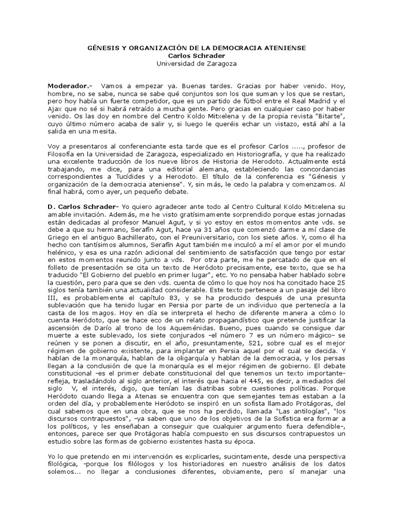 Génesis y Organización de La Democracia Ateniense | PDF | Grecia ...