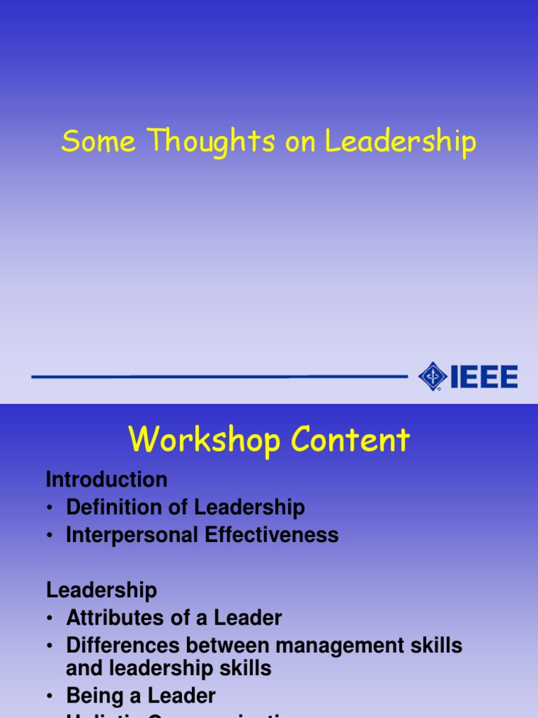 Leadership Skills and Strategies Workshop | PDF | Leadership | Team ...