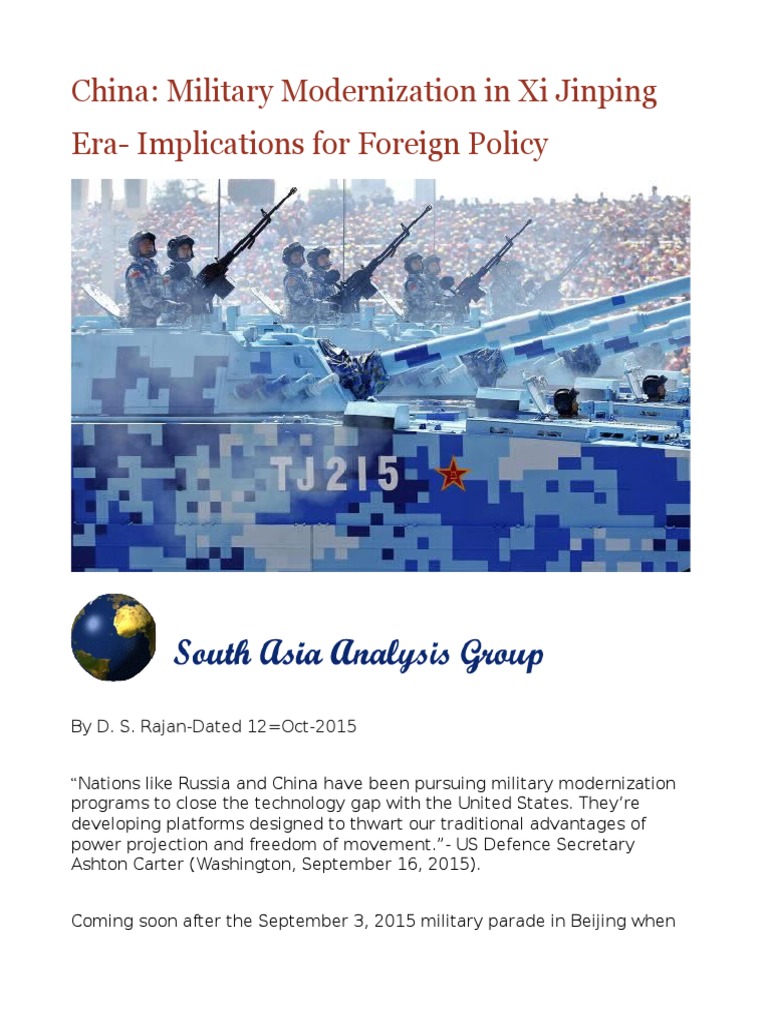 China Military Modernization in Xi Jinping Era - Implications For ...