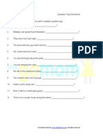 Question Tag Worksheet for ESL Students