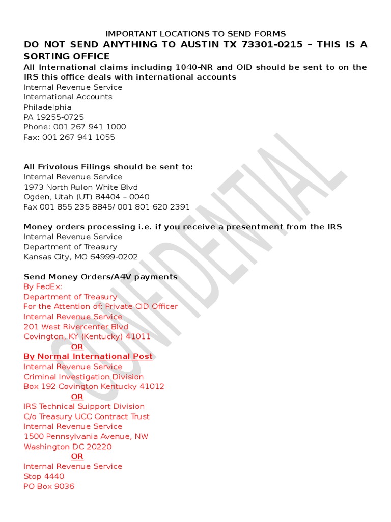 Important Filing Locations and Procedures for International Tax Returns