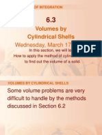 Volumes by Cylindrical Shells: Wednesday, March 17, 2010