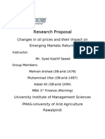 Research Proposal: Changes in Oil Prices and Their Impact On Emerging Markets Returns