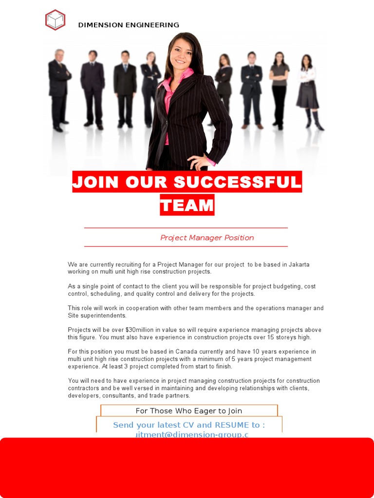 Project Manager Job Vacancy Poster | PDF