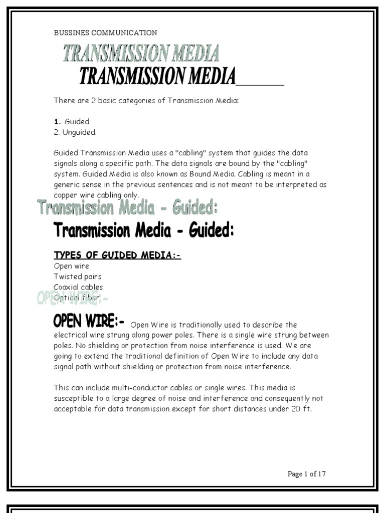 Transmssion Media PDF Coaxial Cable Transmission Medium