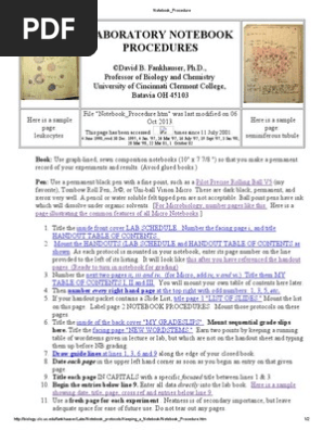 Notebook Procedure