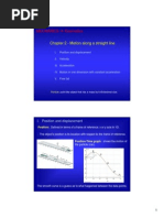 MECHANICS Kinematics: Chapter 2 - Motion Along A Straight Line