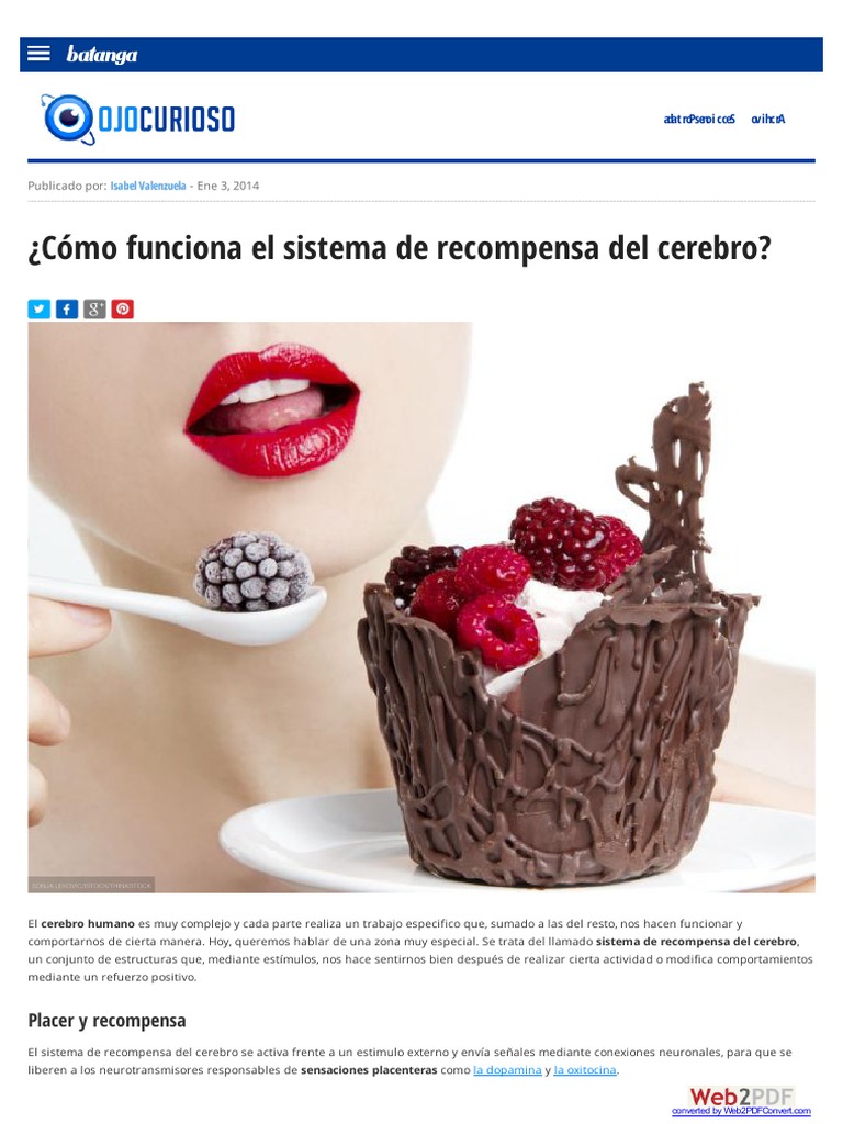 Sistema de Recompensa PDF | PDF | Dopamina | Cerebro