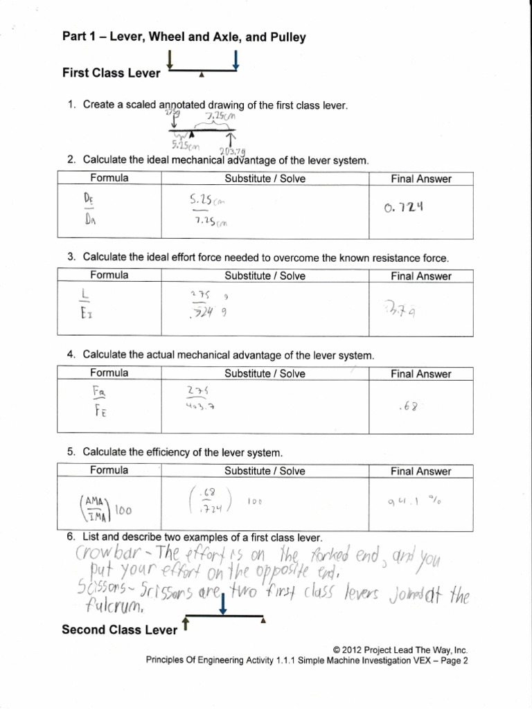 First Class Lever Mechanics Guide | PDF