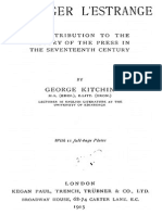 Sir Roger L´Estrange - History of the Press in the 17th Century - George Kitchin 1913