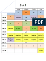 Grade 4 Timetable 2015-2016