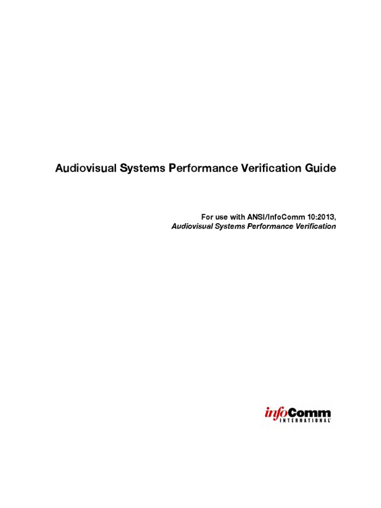AV Systems Performance Verification Guide | PDF | Loudspeaker | Sound ...
