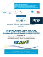 Manual Instalator Apa Canal