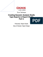 Creating Dynamic Analysis Studio Type Reports in Report Studio Part-1