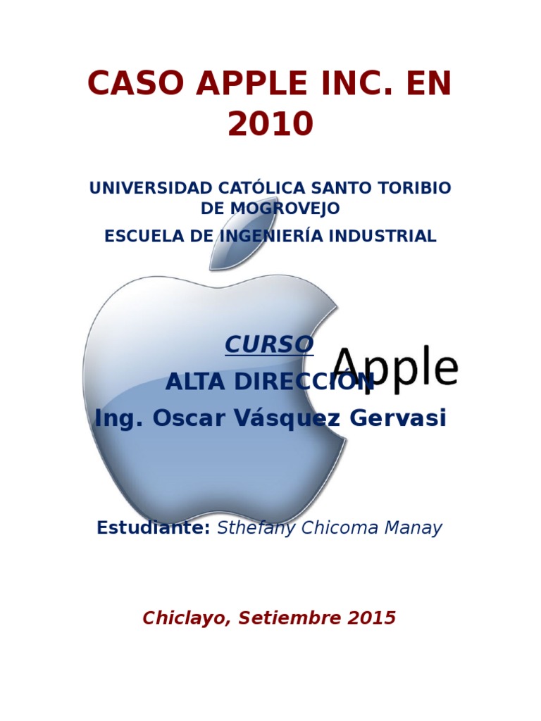 Caso Apple Inc. 2010 PDF Apple Inc. Yo pad