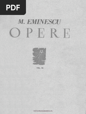 Mihai Eminescu Volumul Iii Poezii Tiparite In Timpul Vietii