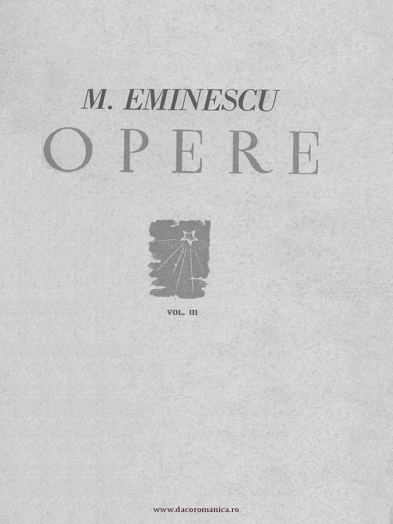 Mihai Eminescu Volumul Iii Poezii Tiparite In Timpul Vietii