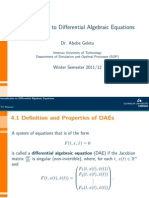 Introduction To Differential Algebraic Equations