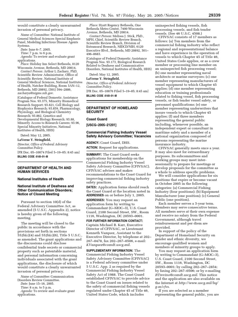 Notice Committees Establishment, Renewal, Termination, Etc