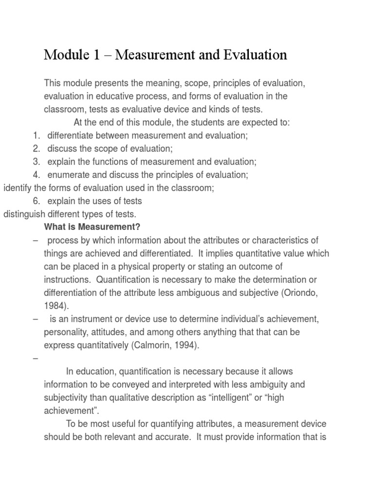 Measurement and Evaluation in Education | PDF | Test (Assessment ...