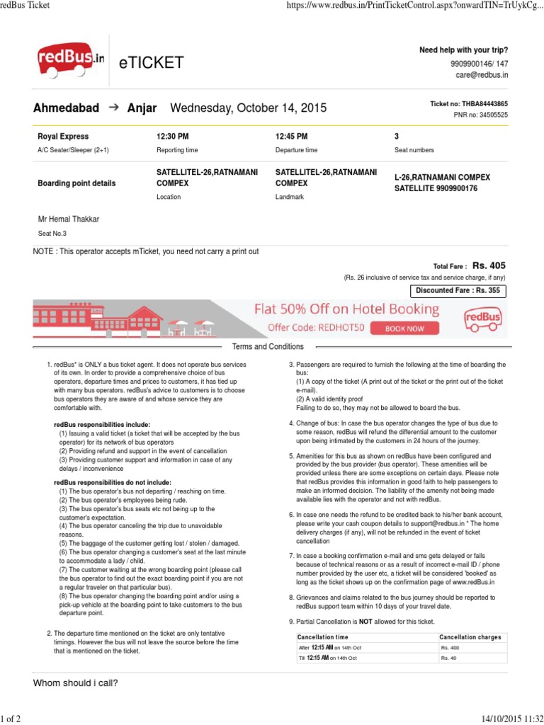 redbus ticket ticket admission bus free 30 day trial scribd