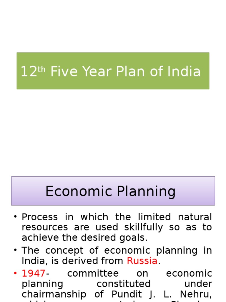 12 Five Year Plan Of India Pdf Economic Growth Economies