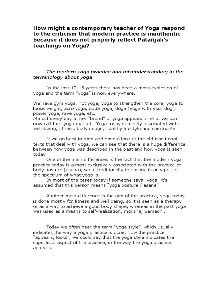 College essay about yoga image