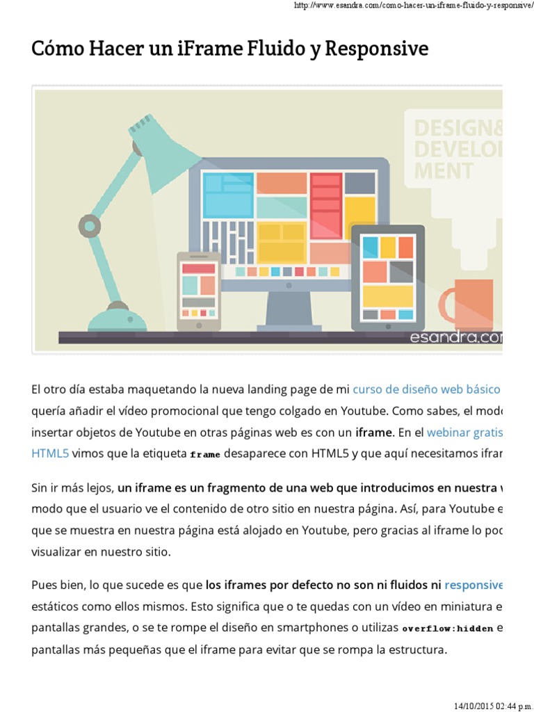 iFrame Fluido y Responsive en Web | PDF | Youtube | HTML