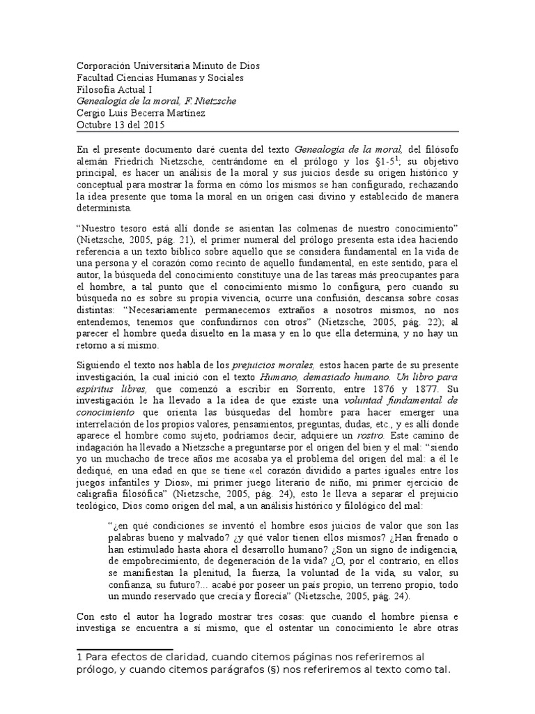 Genealogía de La Moral F. Nietzsche Friedrich Nietzsche