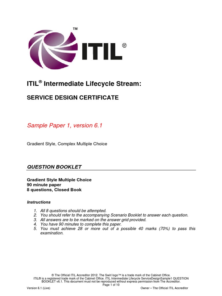 Itil Sd Exam Itil Service Level Agreement