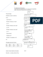 Pseudocódigos y Prueba de Escritorio