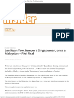 Lee Kuan Yew, Forever A Singaporean, Once A Malaysian - Fikri Fisal - The Malays