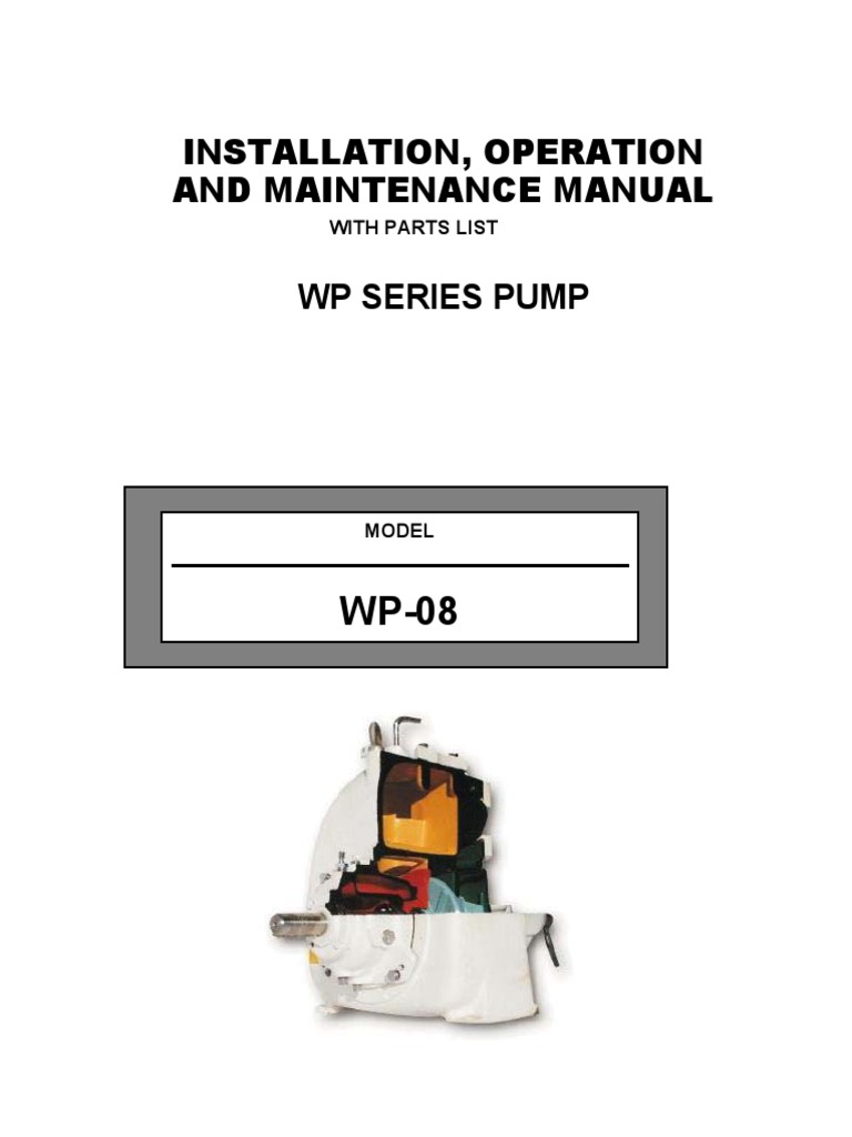 Wp08 Manual Pdf Pdf Pump Belt Mechanical